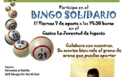 Bingo Solidario este viernes en el Casino de Ingenio a favor de Miguel Valentín
